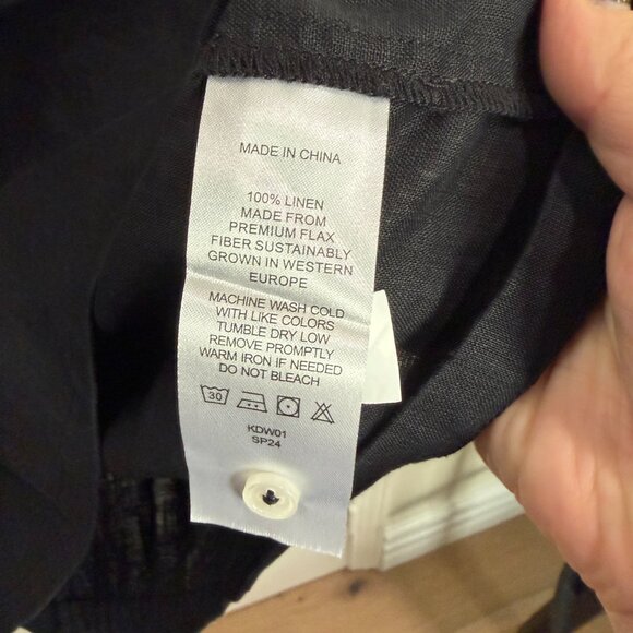 Quince 100% European Linen Tank Top. Color: Black XL - Picture 5 of 5